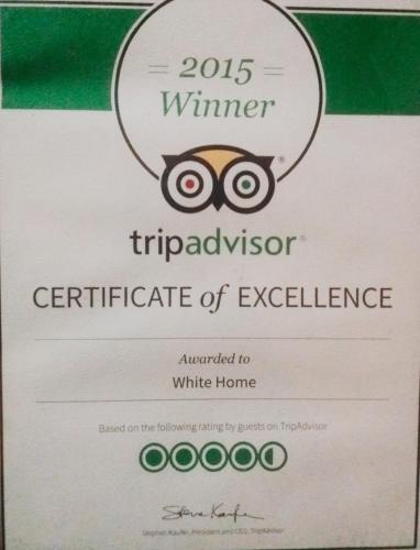 a certificate of excellence for the winter tripper tripper certificate of excellence at White Home in Haputale