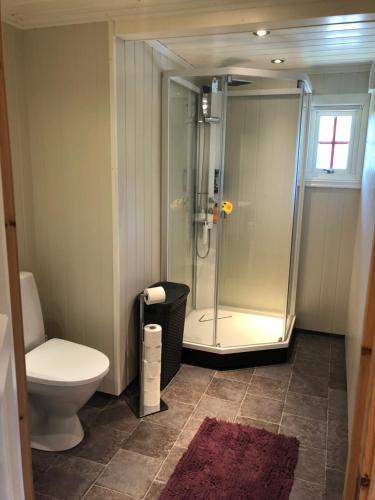 Koupelna v ubytování Sjoaasen Hytte