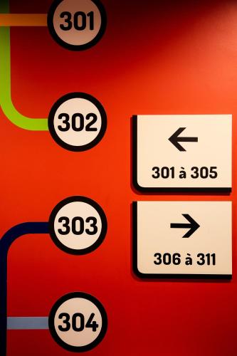 a close up of a button with numbers on it at ibis Styles Marseille Gare Saint-Charles in Marseille