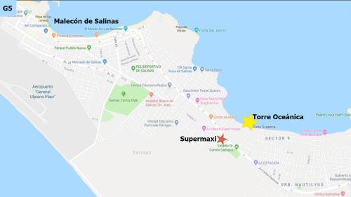 un mapa de la ciudad de San Francisco en Torre Oceanica en Salinas - Ecuador, en Salinas