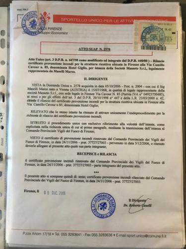 a letter from the united states postal service at Hotel Giglio in Florence