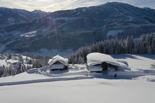 冬のExclusiv Ferienwohnung Alpakablick Wagrainの様子
