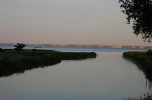 a view of a river with trees and water at Svenceles 25 sodyba Namas su pirtimi ir krantine in Svenele