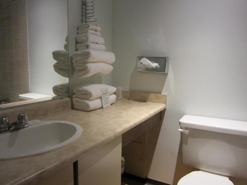 A bathroom at Moby Dick Inn