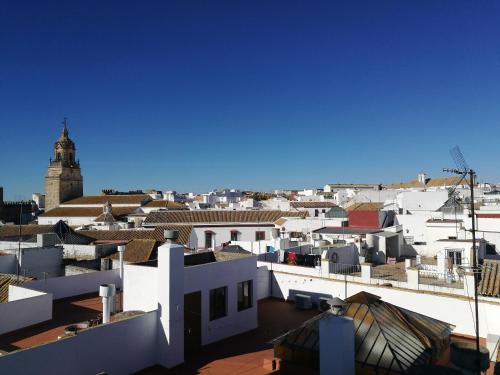 a view of a city with white roofs at Piso Con Terraza y Vistas Espectaculares in Carmona