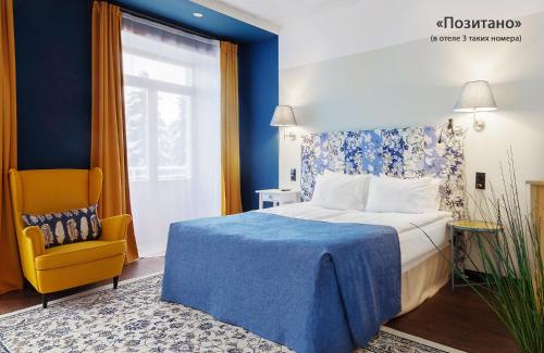 Кровать или кровати в номере СПА Отель Аквамарин