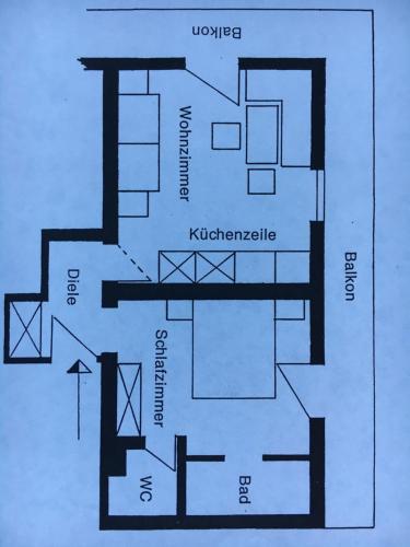 a drawing of a floor plan of a house at Landhaus Holzereck in Ehrwald
