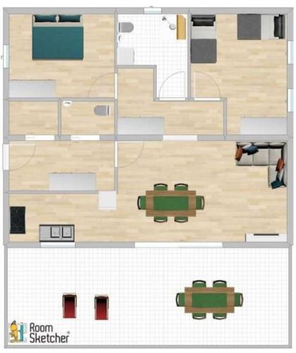 two views of a floor plan of a house at Cozy apartments with seafront terraces in Omiš