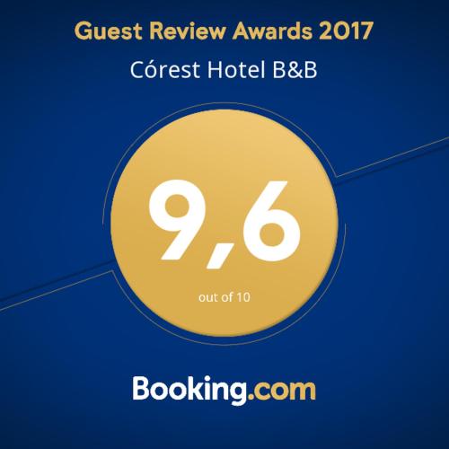 Certificato, attestato, insegna o altro documento esposto da Córest Hotel B&B