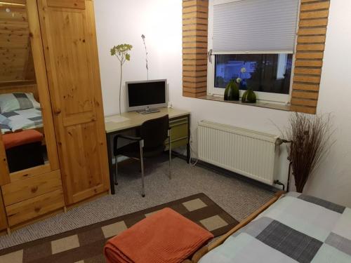 TV a/nebo společenská místnost v ubytování Gästehaus Uwe&Heidi