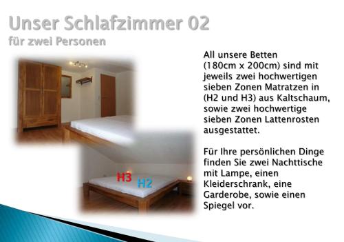 a poster of a room with a bed in a room at Ferienwohnung Müller in Kaisheim