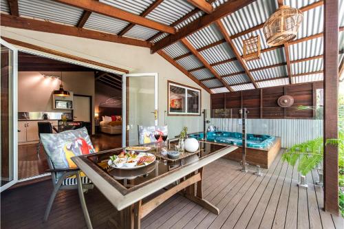 Χώρος καθιστικού στο Hidden Valley Eco Spa Lodges & Day Spa