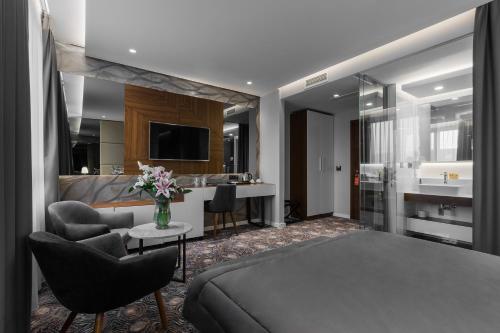 Χώρος καθιστικού στο Sky Hotel