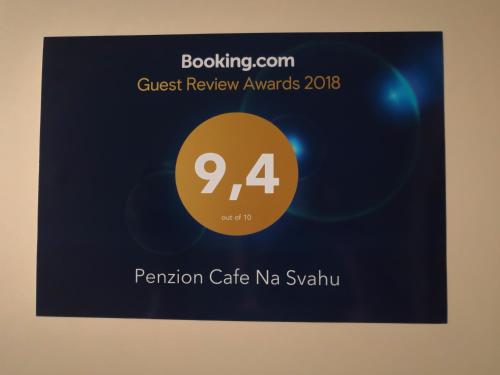 a poster for the guest review awards at Penzion Na Svahu in Cheb