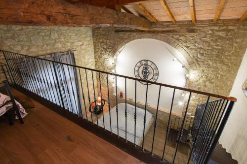 an overhead view of a staircase in a stone building at Villa Marghi in Magione