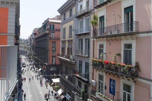 a view of a city street with buildings at Hotel Santa Brigida in Naples