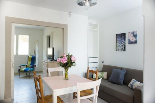 Χώρος καθιστικού στο Appartements des Joncas