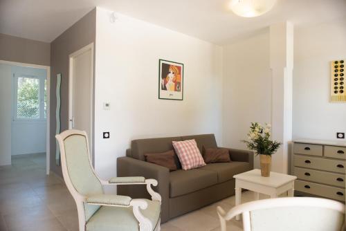 Χώρος καθιστικού στο Appartements des Joncas