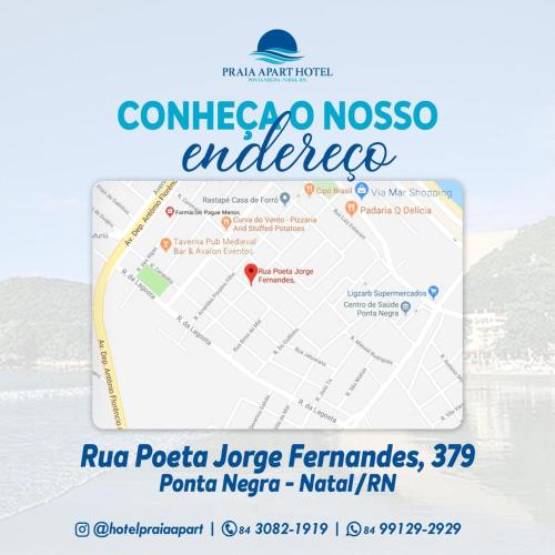 a sign with a map of the nocateelegate address at Praia Apart Hotel in Natal