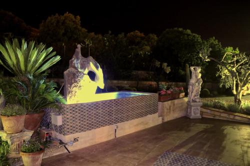 una piscina in un giardino di notte di Federico Re a San Vito lo Capo