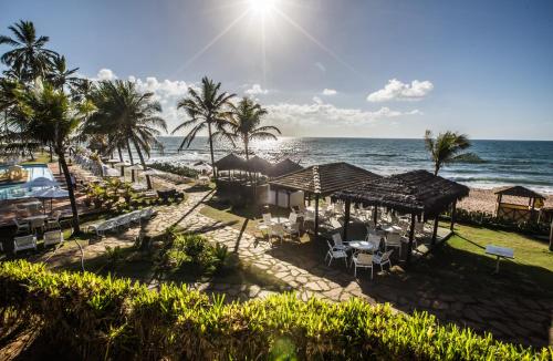 an aerial view of the beach and the ocean at Catussaba Resort Hotel in Salvador