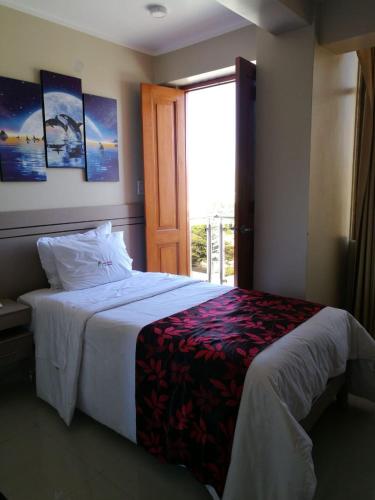 Hotel Spa Machupicchuにあるベッド