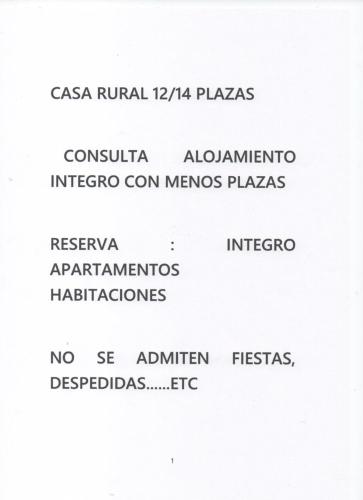 a document with the words fsaural plates at Casa Rural La Tejada in Alcalá de Moncayo