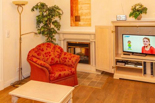 Televisyen dan/atau pusat hiburan di Apartments Wald-Residenz Bansin