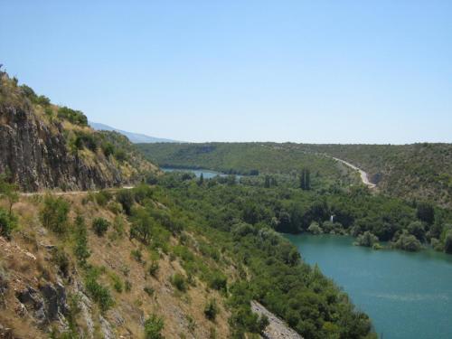 an aerial view of a river in a valley at Kuća za odmor "Joso" in Puljane