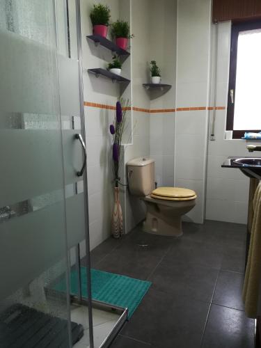 a bathroom with a toilet and a sink at El Balcón de Luán in Suances