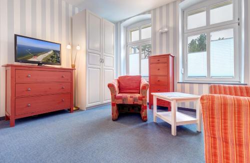 TV o dispositivi per l'intrattenimento presso Hotel Villa Seeschlößchen