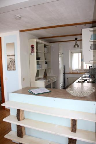 Dapur atau dapur kecil di Sonnige Fachwerkwohnung