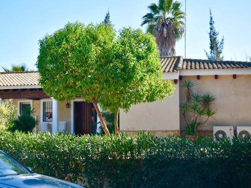 a house with a tree in front of it at Villa Miranda in El Rompido
