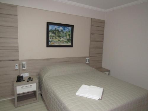 a bedroom with a bed and a picture on the wall at HOTEL MARIANI in Lajeado