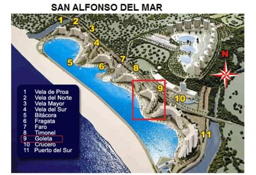 a map of the plans for a water park at Condominio San Alfonso Del Mar - Vista Inmejorable in Algarrobo