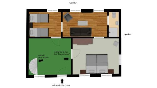 a floor plan of a small house at Haus Stehlings in Monschau