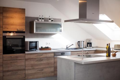 Dapur atau dapur kecil di Dorf Alm Ferienwohnung