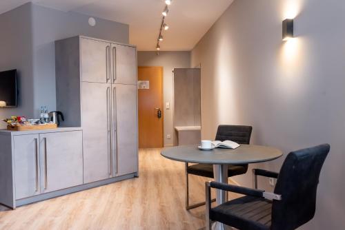 Kuchyň nebo kuchyňský kout v ubytování Hotel Circle Inn