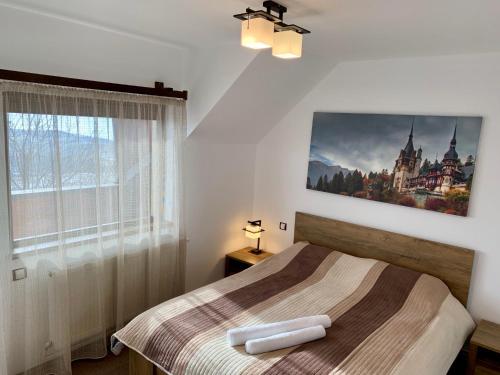 Postel nebo postele na pokoji v ubytování Casuta de pe dealul Seciu