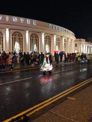 a group of people standing in front of a building at The York Hotel in Weston-super-Mare