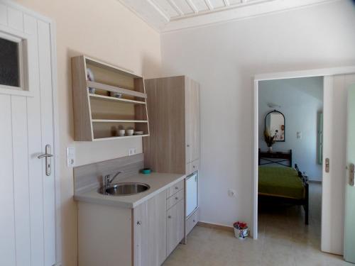 Kuchyň nebo kuchyňský kout v ubytování Galaxy Hotel