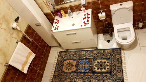 un baño con lavabo e inodoro en Riad Jasmine Sud, en Zagora