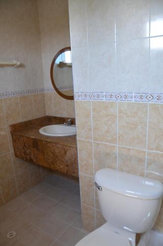 Koupelna v ubytování Hostal La Heroica
