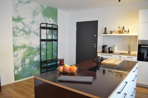 Dapur atau dapur kecil di Apartment Pfungstadt