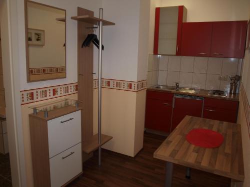 Küche/Küchenzeile in der Unterkunft Hotel am Schützenberg
