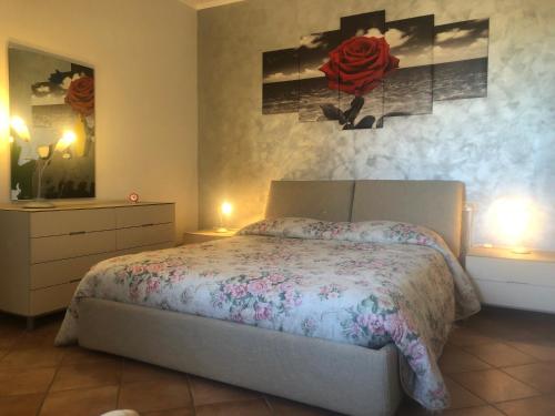 En eller flere senge i et værelse på La Villetta In Montagna