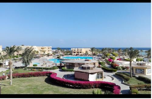 an aerial view of a resort with a pool at Blend Elphistone Resort Marsa Alam in Abu Dabab