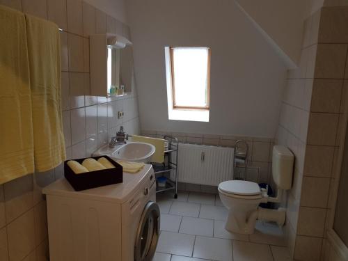 Koupelna v ubytování Apartments Vogtlandblick
