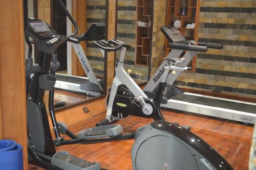 Gimnasio o instalaciones de fitness de Hotel Résidence La Falaise