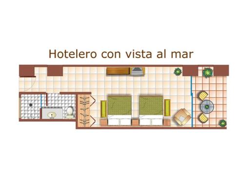 a drawing of a floor plan of a apartment at Paraiso del Pescador in Rincon de Guayabitos
